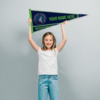 Rico Industries Nba Basketball Minnesota Timberwolves Personalized - Custom 12'' X 30'' Soft Felt Pennant - Ez To Hang