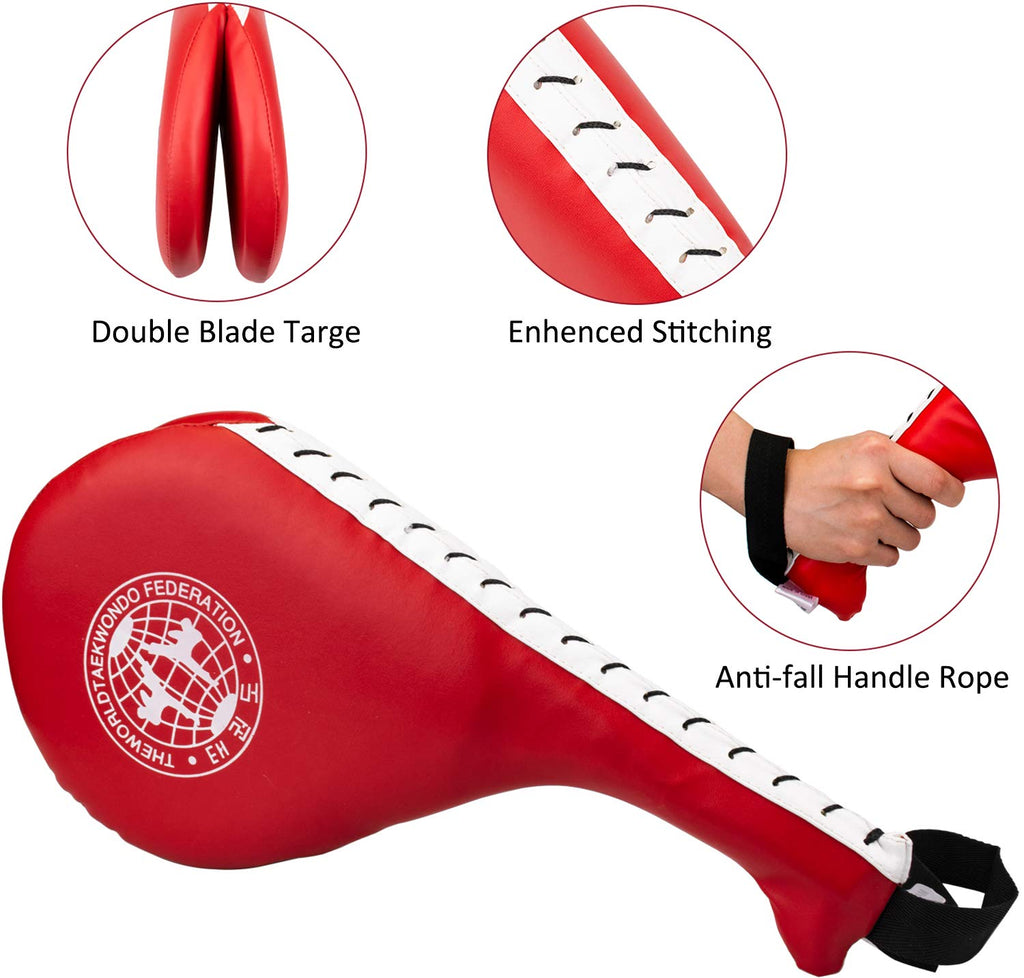 Nicunom 2 Pack Taekwondo Kick Pads, Durable Striking Pad Target Tkd Karate Martial Arts Strike Targets Kickboxing Training, Red