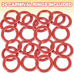 Plastic Carnival Rings - Pack Of 24 - 2.5 Inch Rings For Ring Toss - Fun Target Toys - Cool Homemade School And Carnival Party F