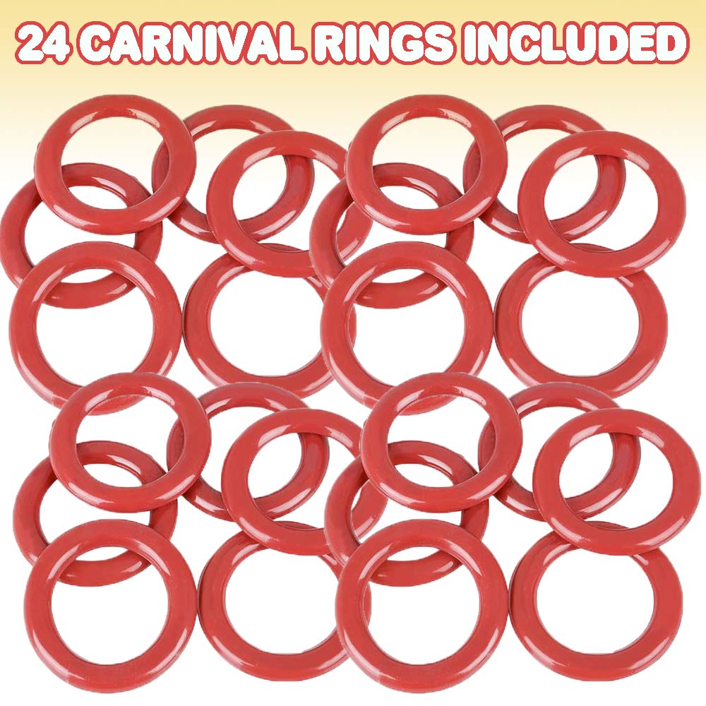 Plastic Carnival Rings - Pack Of 24 - 2.5 Inch Rings For Ring Toss - Fun Target Toys - Cool Homemade School And Carnival Party F
