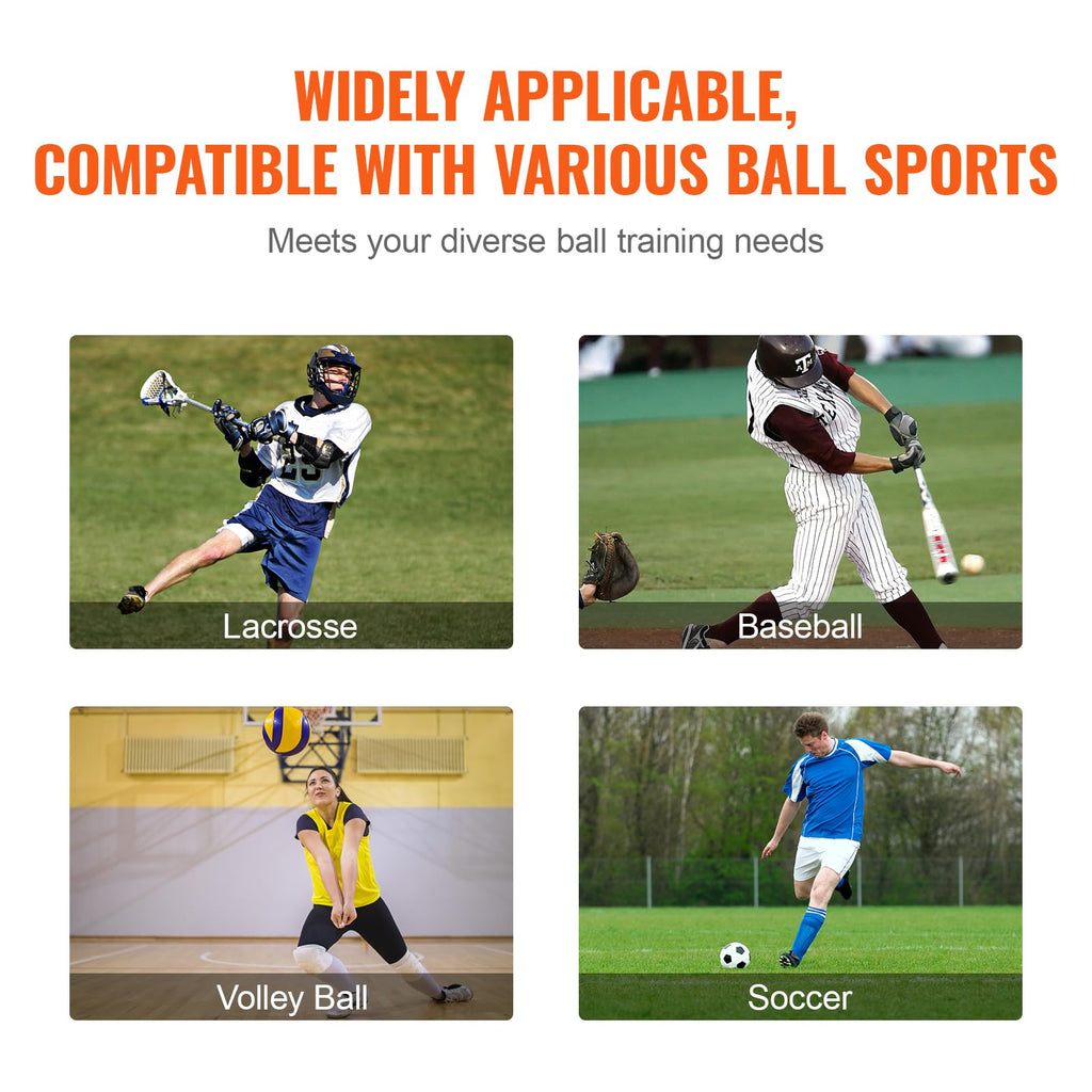 Vevor Folding Lacrosse Rebounder For Backyard, 3X4 Ft Volleyball Bounce Back Net, Pitchback Throwback Baseball Softball Return T