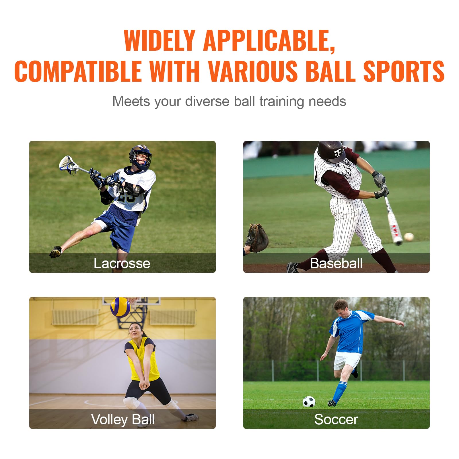 Vevor Folding Lacrosse Rebounder For Backyard, 3X4 Ft Volleyball Bounce Back Net, Pitchback Throwback Baseball Softball Return T