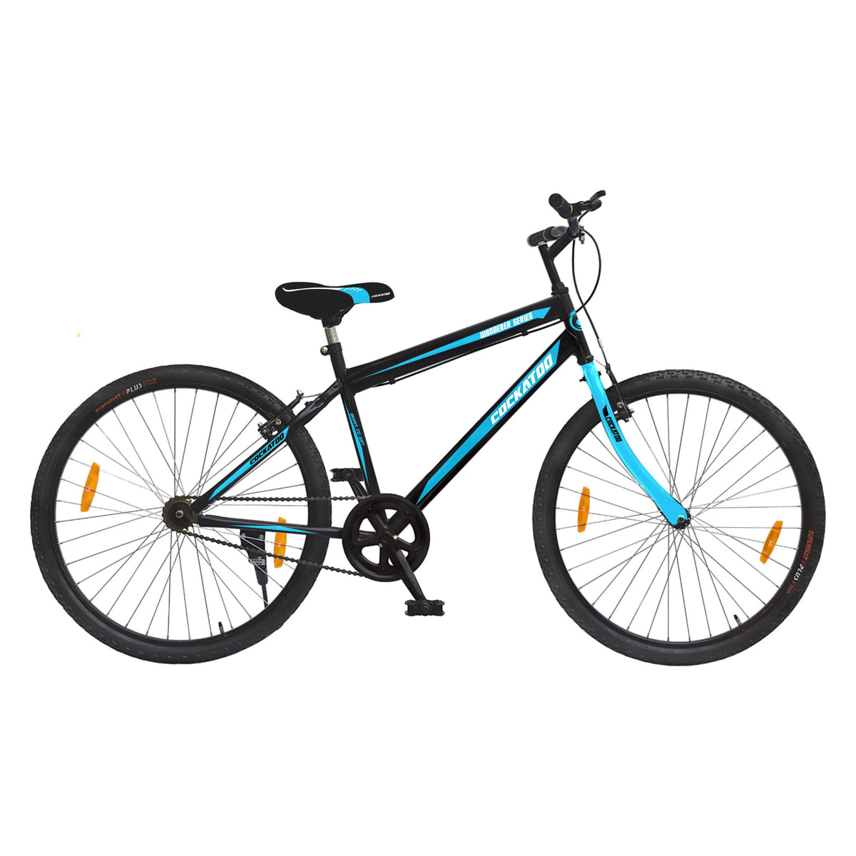Cockatoo Wanderer Bicycle Without Gear Power Brake 26inch T Road Cycle (Single Speed, Black & Green, Rigid)