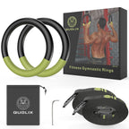 Gymnastic Rings With Adjustable Straps, Quolix Non-Slip Pull Up Rings With Straps, 1300Lbs Exercise Rings With Straps For Home,