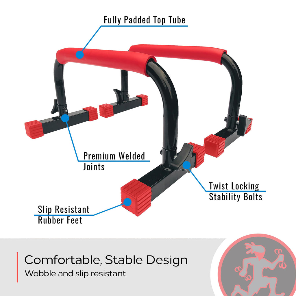 Rubberbanditz Calisthenics Parallel Bars At Home Workout Equipment Ideal For Push Ups, Dips, Handstands, Gymnastics