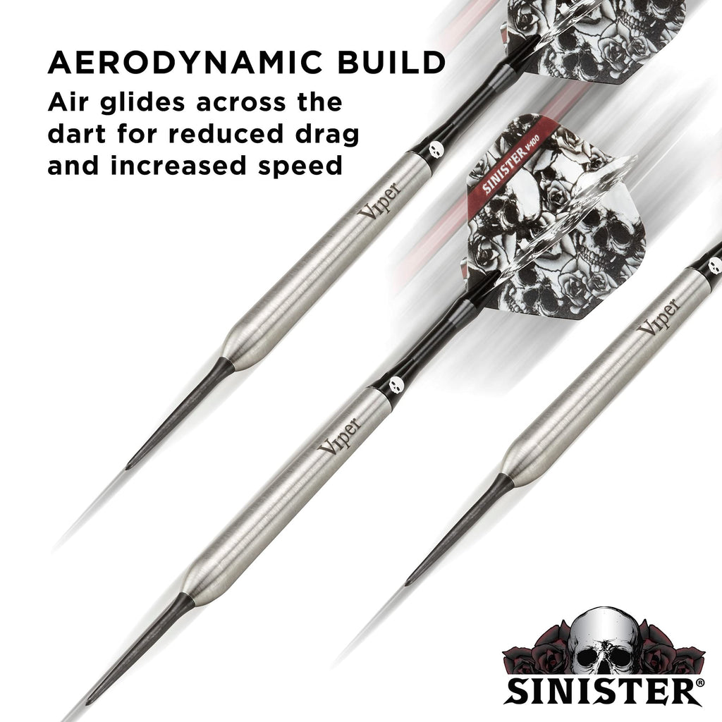 Viper By Gld Products Sinister 95% Tungsten Steel Tip Darts, 25 Grams,Silver,23-3811-25