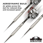 Viper By Gld Products Sinister 95% Tungsten Steel Tip Darts, 25 Grams,Silver,23-3811-25