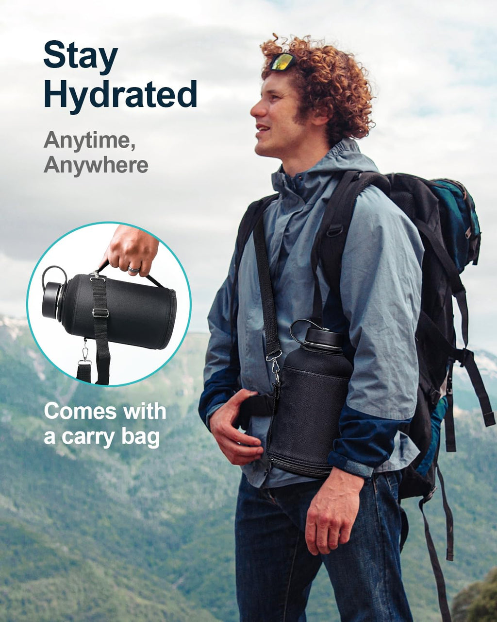 Buzio Water Bottle Holder Carrying Pouch For 87 Oz Bottles - Carry, Protect And Insulate Your Flask With This Military Grade Car