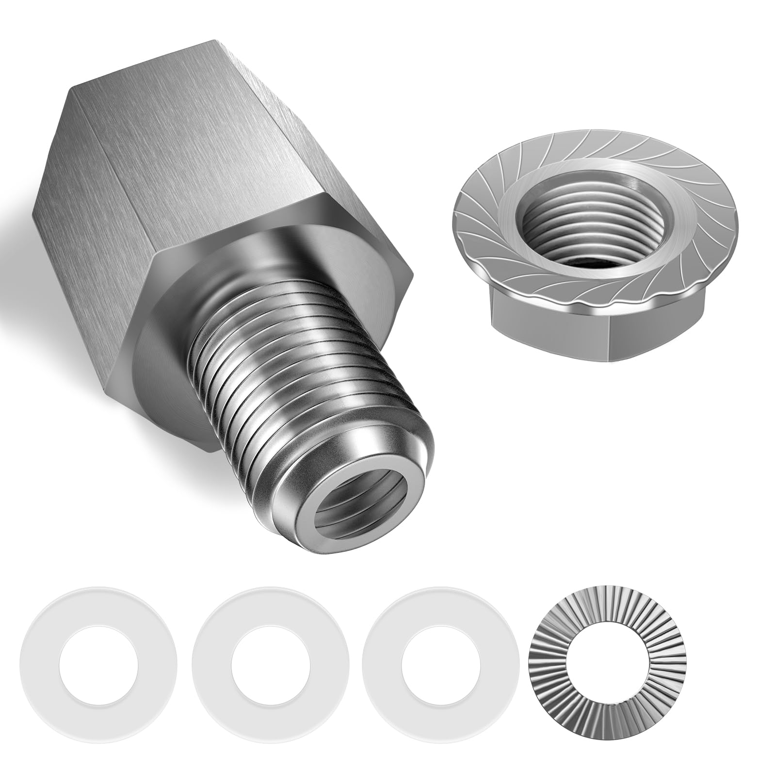 NICEDACK Bicycle Hub Hitch Adapter, Bicycle Axle Adapter for M5 Thrust Axle, Universal Bicycle Trailer Coupling Adapter, Silver.