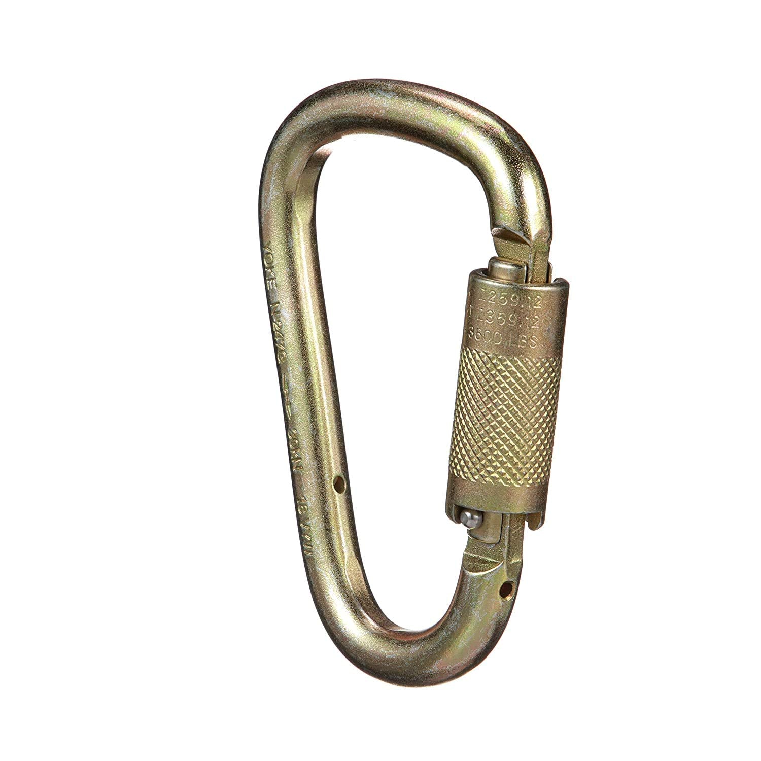 Msa 10089207 Carabiner - Gate Opening: 1'' (25Mm), Length: 4.803'', Lock Type: Auto-Locking With Pin, Material: Steel, Color: Ba