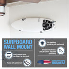Ho Stevie! Surfboard Wall Mount - Strong Racks Hold Any Size Surfboard - Easy To Install (Hardware Included) - Felt Padding Prot