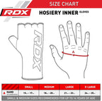 Rdx Boxing Inner Mitts Hand Wraps Mma Fist Protector Bandages, Large, Black
