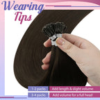 Sunny I Tip Hair Extensions Human Hair Dark Brown I Tip Real Human Hair Extensions Brown Pre Bonded I Tip Hair Extensions Real H