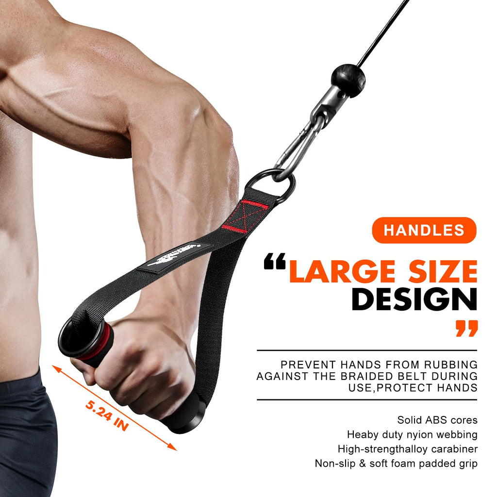 Hpygn Exercise Handles, Replacement Fitness Equipment For Pilates,Yoga,Strength Trainer, Heavy Duty Comfortable Cable Handle Com