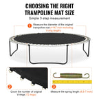 Vevor Replacement Trampoline Mat Fits 14Ft Frame 72 V-Ring 6.5''-7'' Spring Length