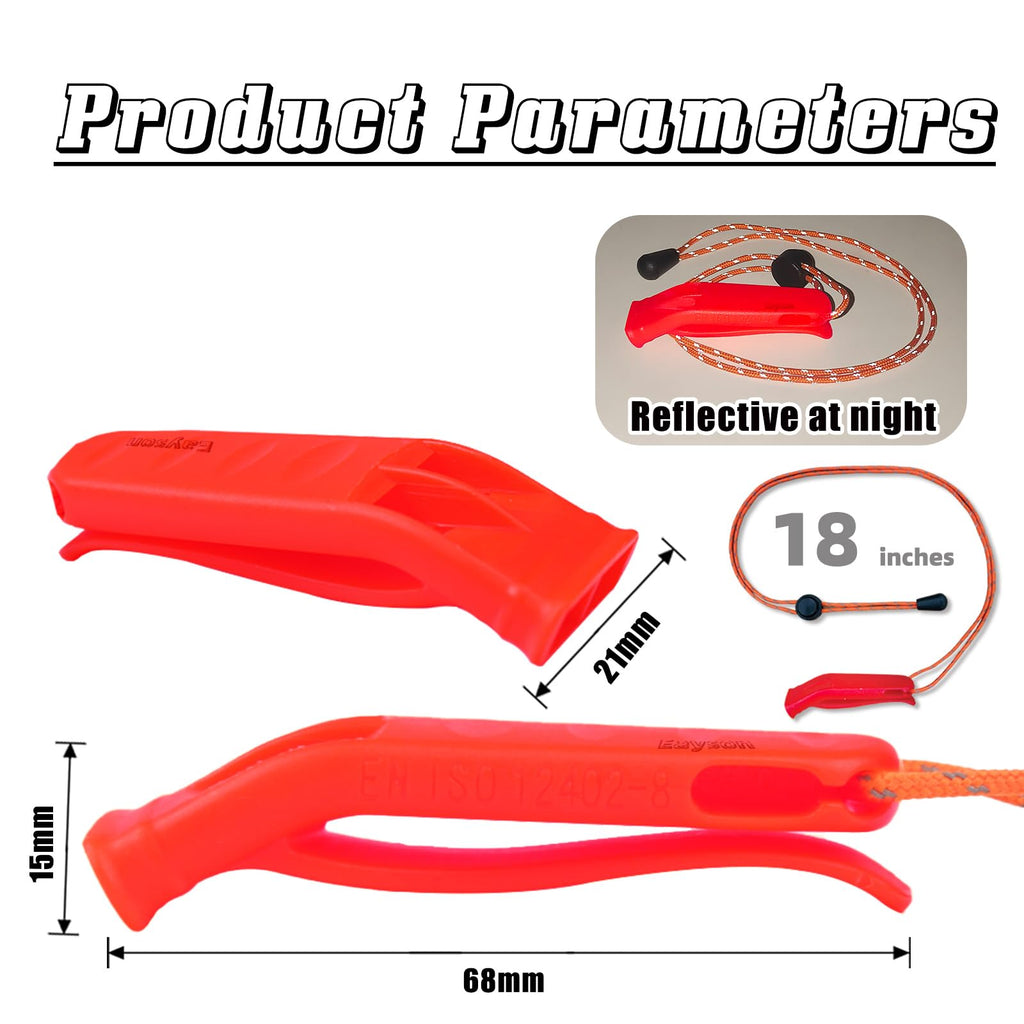 Eayson 4 Pcs Emergency Whistle-Super Loud Survival Whistle With Lanyard For Safety Alert,Boating,Swimming,Kayaking,Hiking,Campin