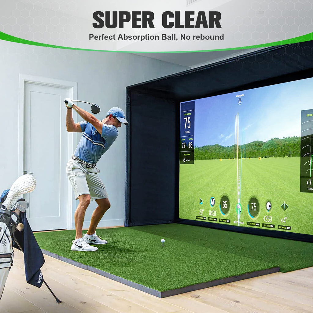 Aikeec Golf Simulator Impact Screen Display Projector Screen For Golf Training,Indoor Ultra Clear Golf Impact Screen,With 14Pcs