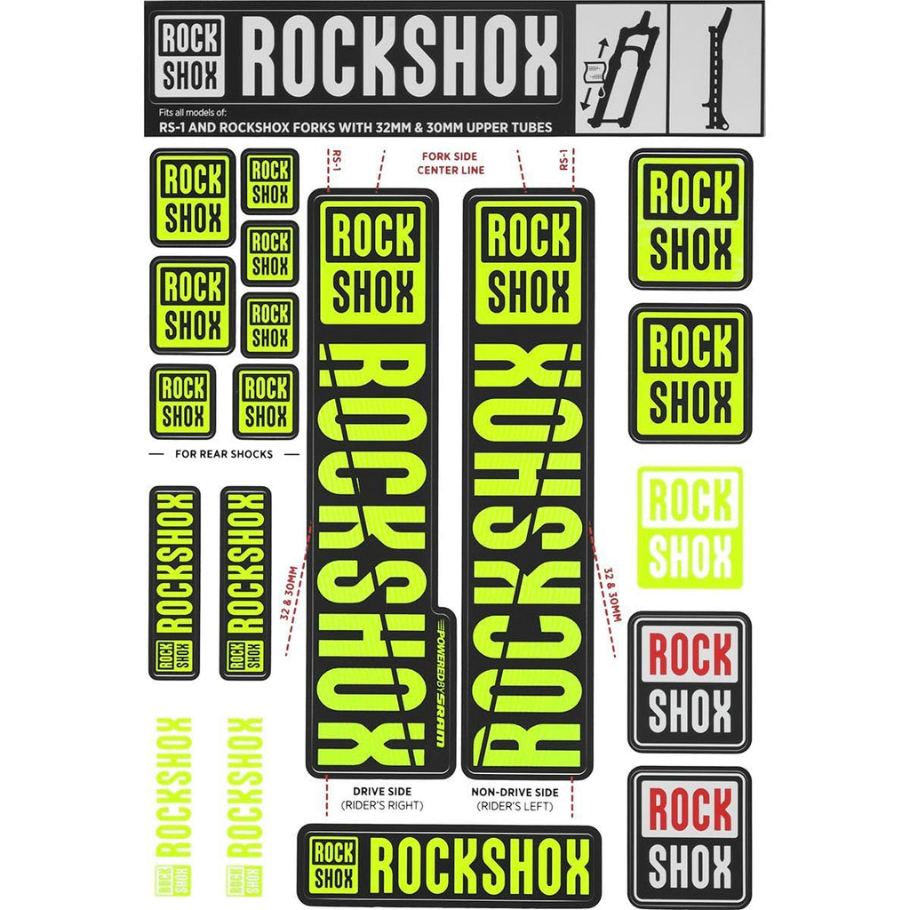 Rockshox Decal Kit, 30/32Mm, Yellow Color Matching