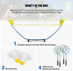 Eastpoint Sports Easy Setup Badminton Set - Backyard Outdoor Game For Family Fun - Includes 2 Racket & 2 Shuttlecocks
