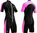 Cressi Lido 2 mm Lady Short Sleeves Short Wetsuits, Black/Pink, XS