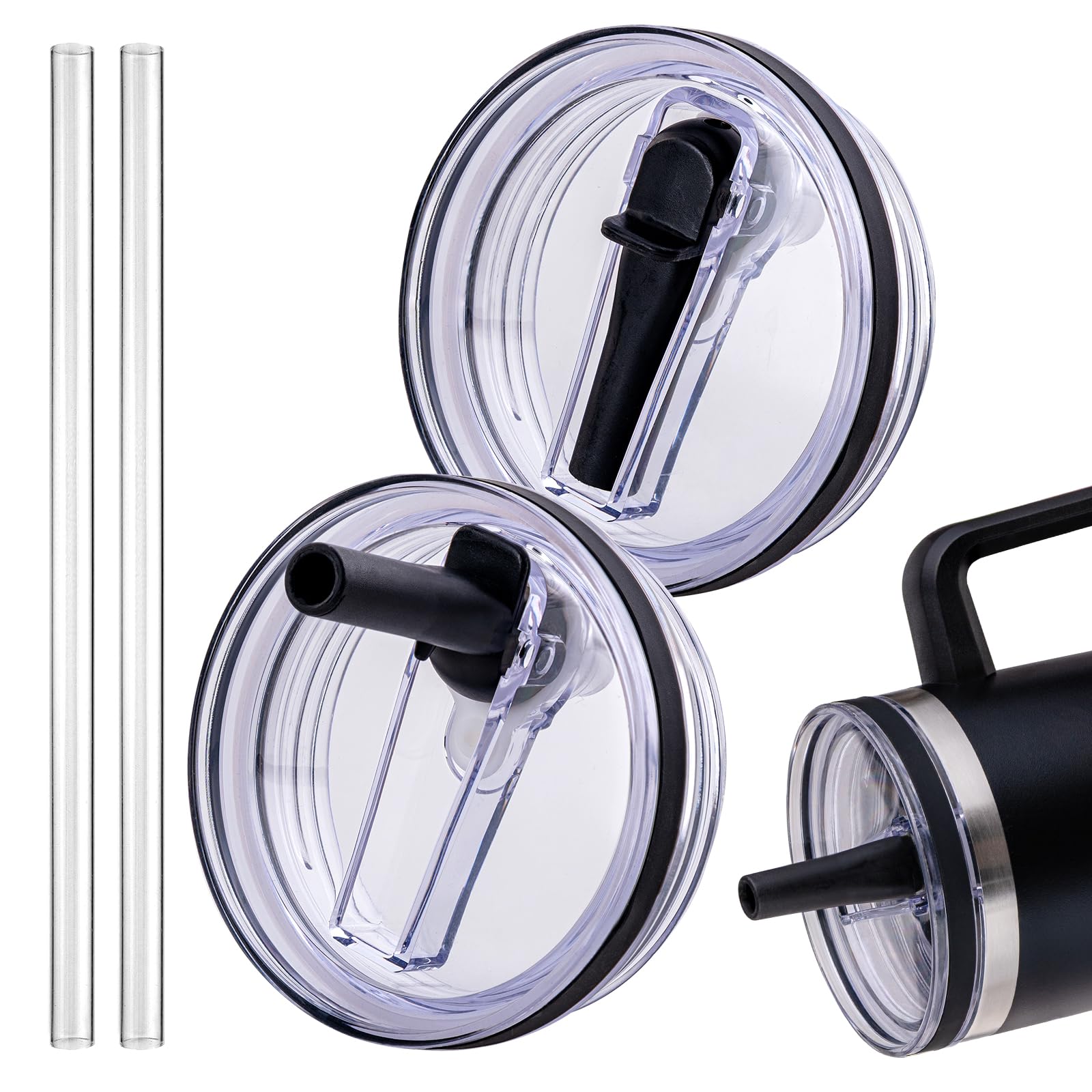 Replacement Lid for Stanley 40 oz and 64 oz Tumbler.Leakproof Flip Straw Lid Fit Stanley Cup Quencher H2.0 40 oz/64 oz and ProTo
