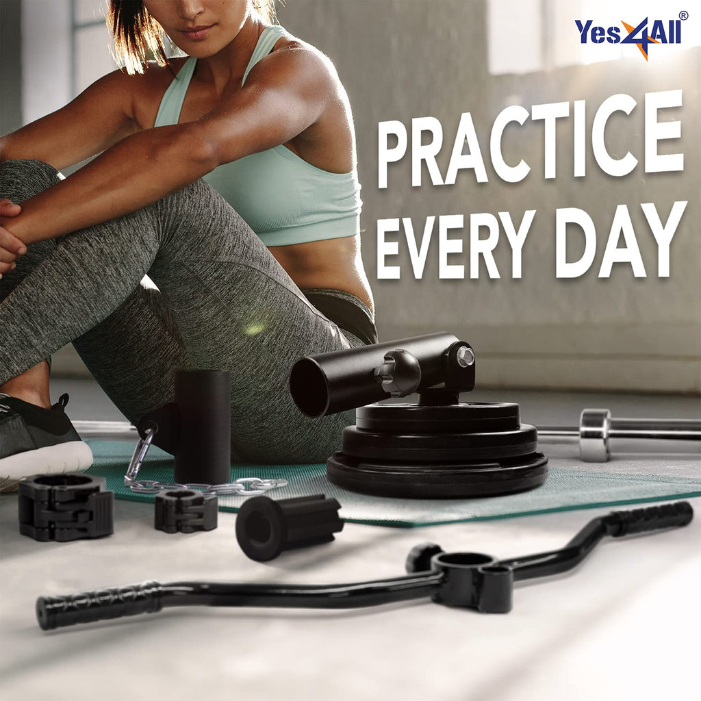 Yes4All T-Bar Row Plate Post Insert Landmine - Fit 2    Olympic Bars - Full 360    Swivel & Easy To Install (Black)