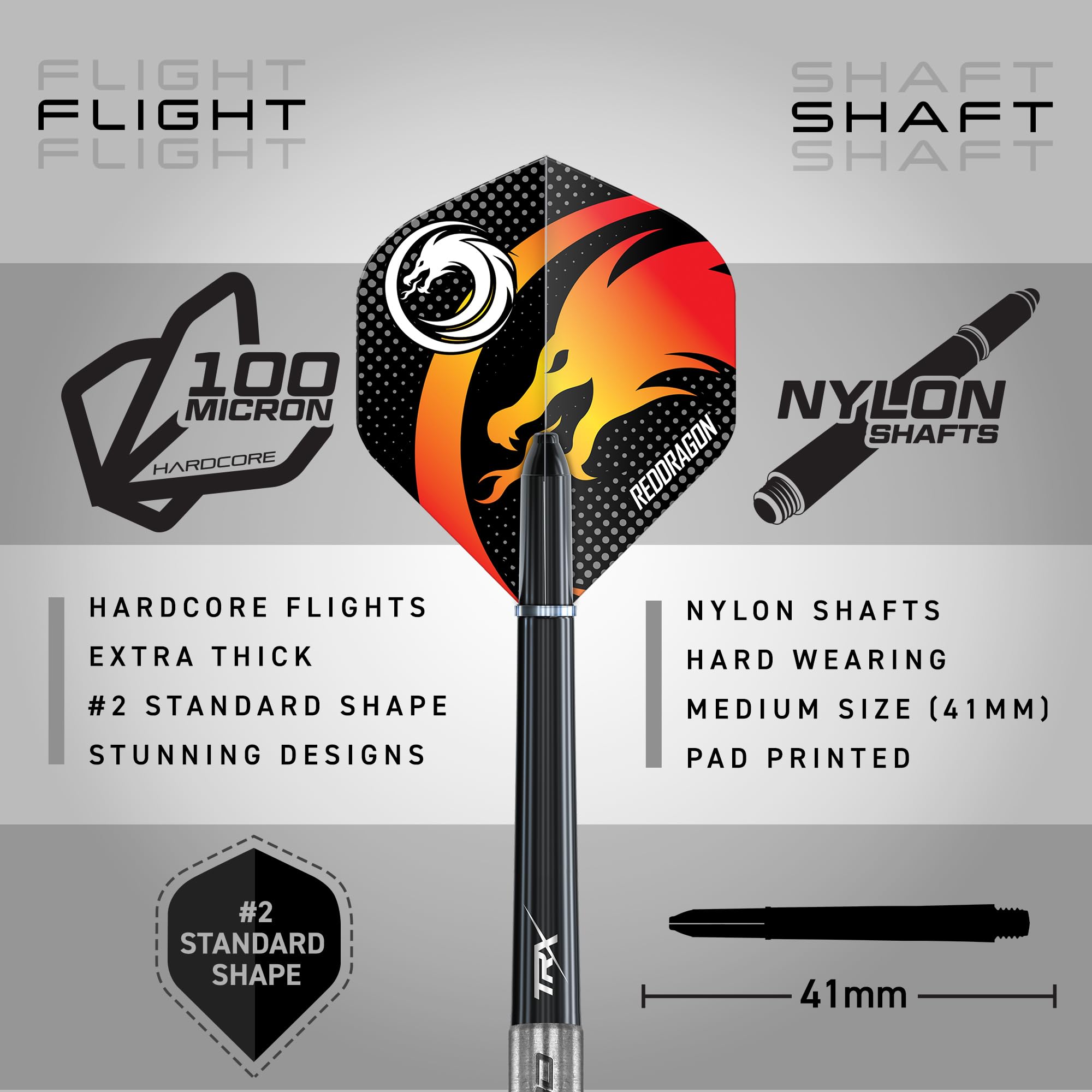 Red Dragon Apollo 23 Gram Darts Set With Hardcore Flights And Stems