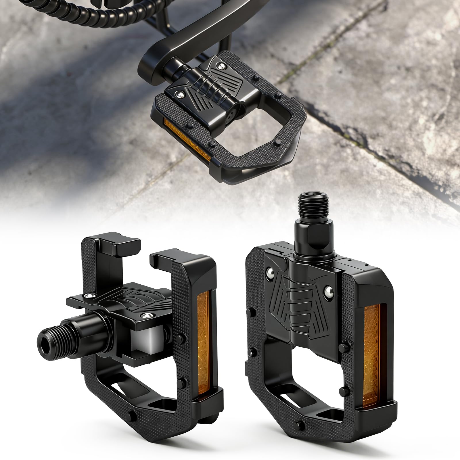 JERBOR Upgraded Folding Pedals for Lectric XP (3.0/4) /XP Trike/Xpress/XPeak/Xpedition/ONE, Wide Flat Durable Foot Pedals, Non-S