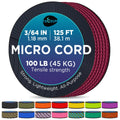 Teceum Micro Paracord - Maroon - 1.18 Mm X 125 Ft - Micro Utility Cord - Thin Braided Paracord Rope Nylon Polyester - Wind Chime