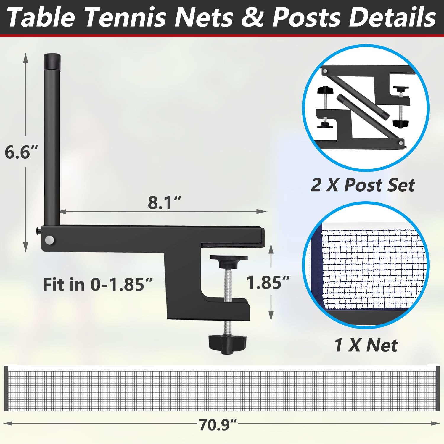 Bihomifi Table Tennis Net Ping Pong Net Professional Table Tennis Net And Post Set Adjusting Table Tennis Equipment Professional