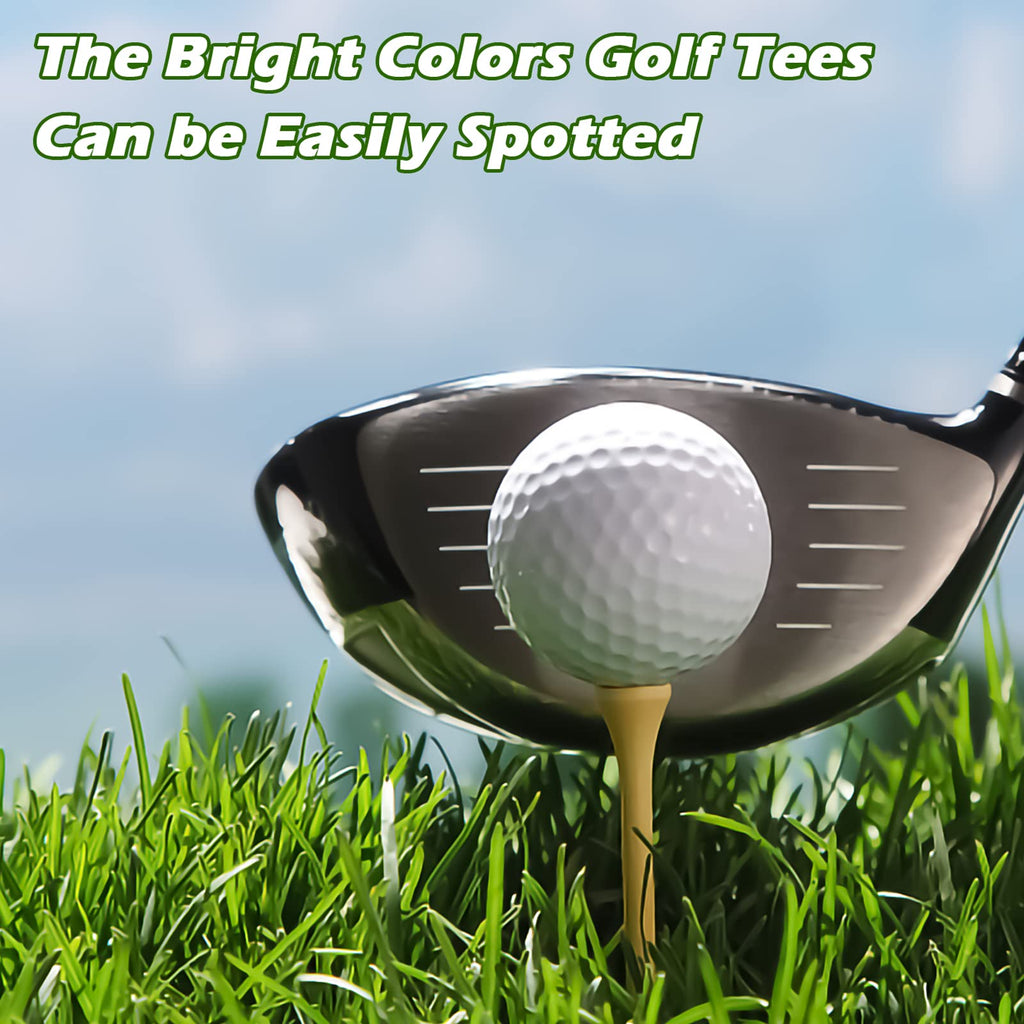 Thiodoon Golf Tees 250 Pcs Professional Natural Wood Golf Tees, 8 Bright Colors Mixed Size 3-1/4 Inch, 2-3/4 Inch And 2-1/8 Inch