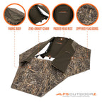 ALPS OutdoorZ Zero-Gravity Layout Blind - Advanced Hunting Blind in Realtree MAX-7, with Flared Fabric, Heavy-Duty Stakes, Padde