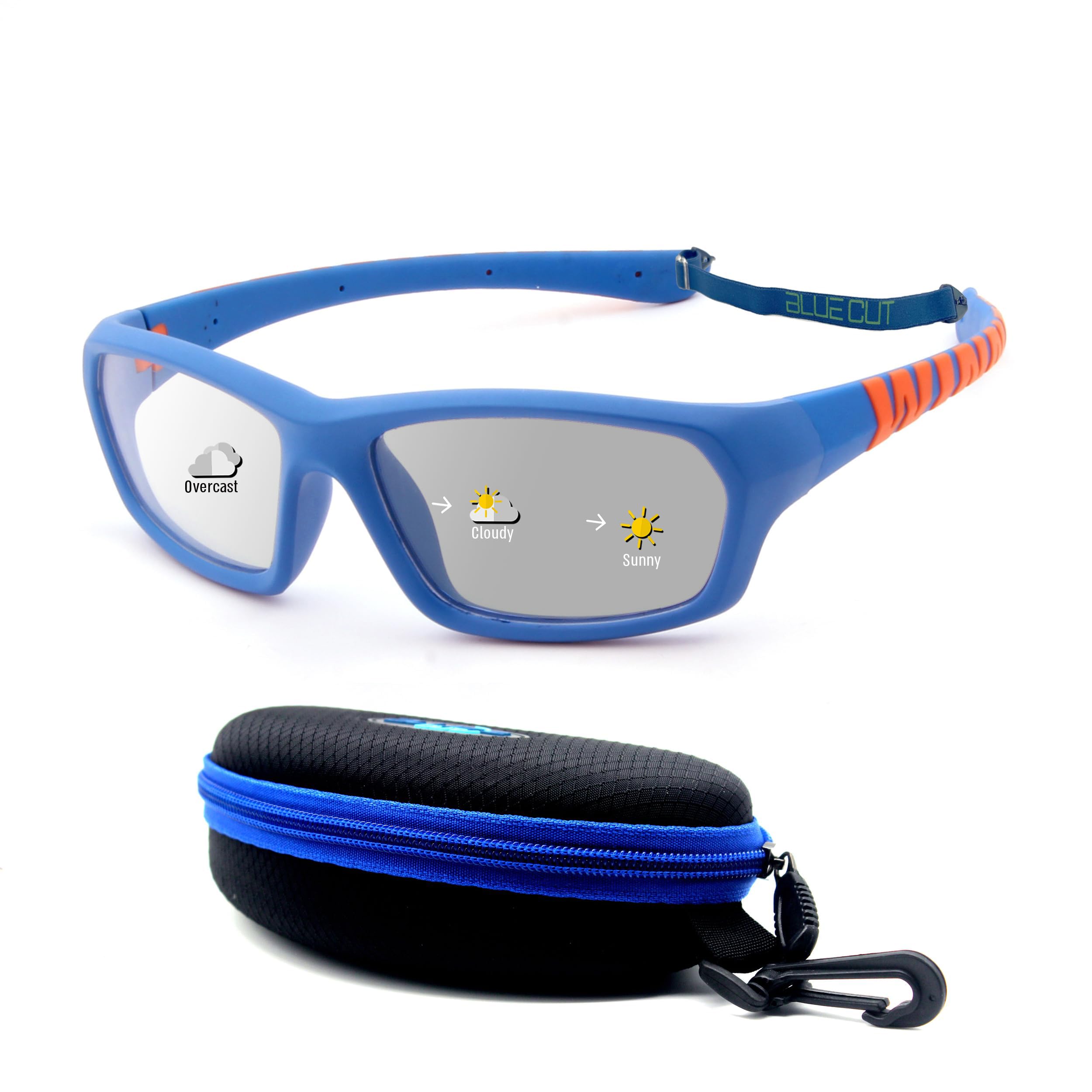 BLUE CUT Kids Sports Protection Goggles - Photochromic Safety Glasses for Children, Basketball, Baseball, Football, Soccer & Out