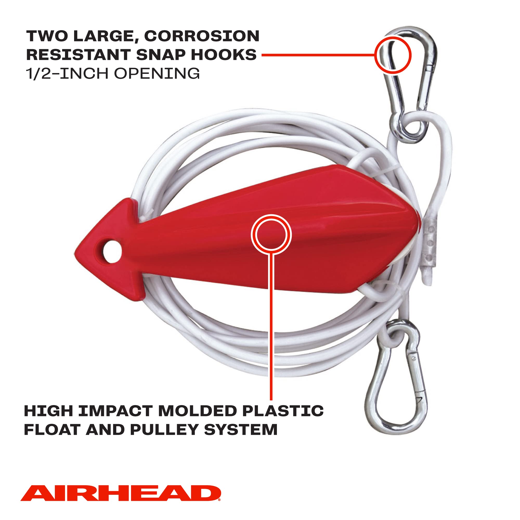 Airhead Tow Demon Harness With Steel Cable For 1 Rider Towable Tubes, Water Skis, Wakeboards And Kneeboards, Multiple Sizes Avai