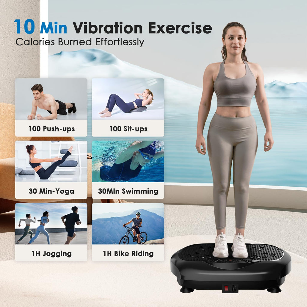 Natini Vibration Plate Exercise Machine - Whole Body Workout Vibration Platform Lymphatic Drainage Machine For Weight Loss Home