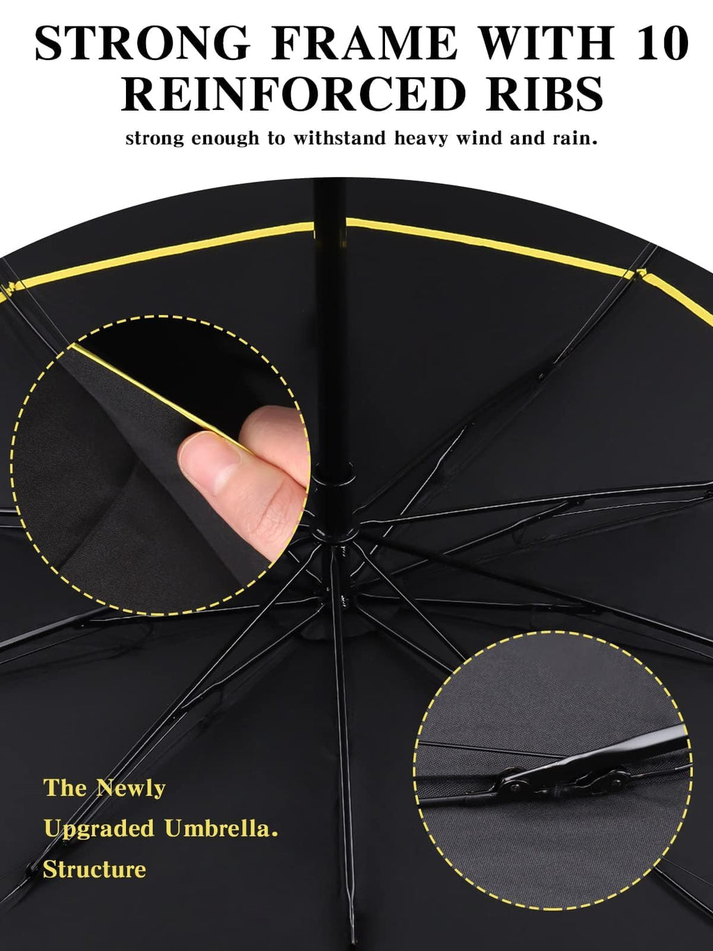 Kalolary 62 Inch Extra Oversize Large Compact Golf Umbrella,Double Canopy Vented Windproof Waterproof Stick Umbrellas For Women