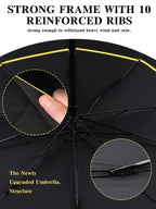 Kalolary 62 Inch Extra Oversize Large Compact Golf Umbrella,Double Canopy Vented Windproof Waterproof Stick Umbrellas For Women