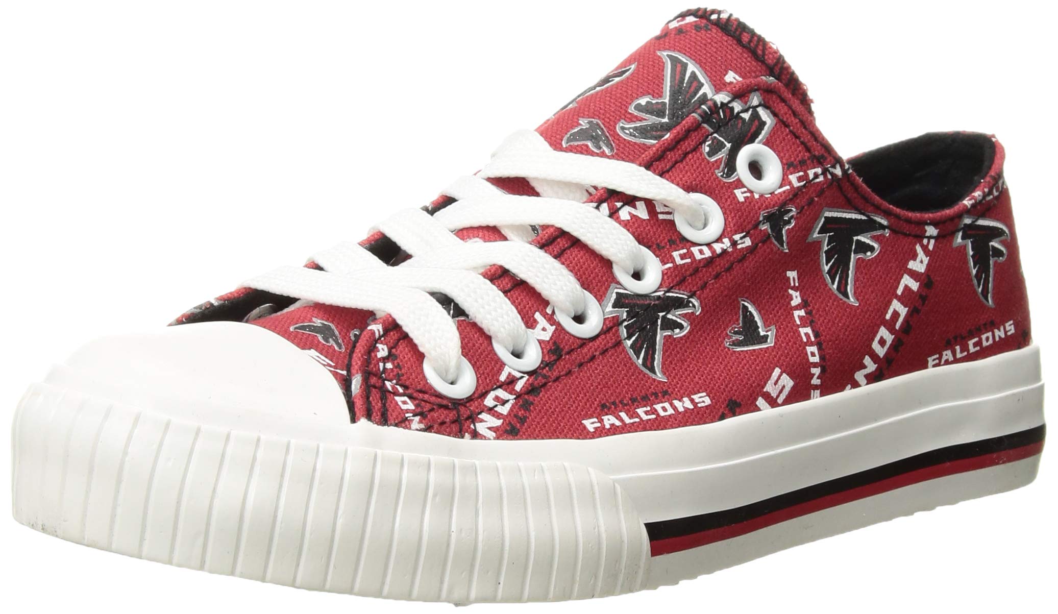 FOCO Atlanta Falcons NFL Womens Glitter Low Top Canvas Shoes - 10