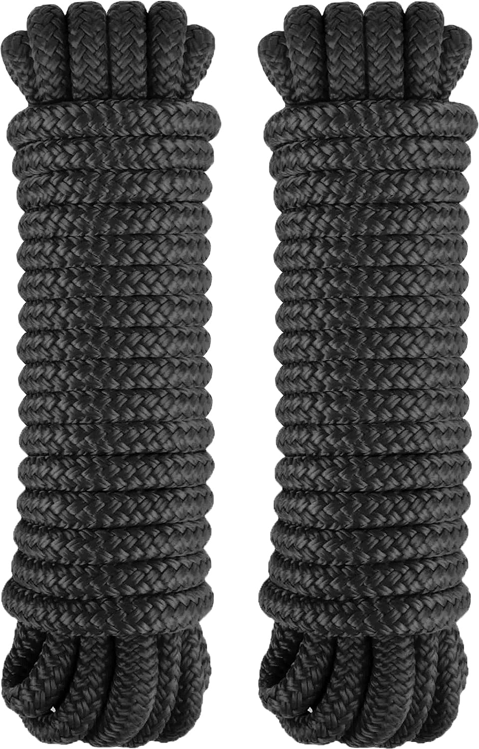PACTHSD 2 Pack 1/2 x 30 Dock Lines - Marine Grade Nylon Boat Rope with 12 Loop for Docking and Mooring - Double Braided Boat Li