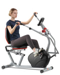 ECHANFIT Recumbent Exercise Bike with Arm Exerciser for Home - Elliptical Recumbent Cross Trainer with Backlit Display, Pulse Se