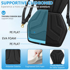 Hlogree 6-Point Attachment - Thick Padded Kayak Seat Cushion With Back Support,Extra Cushioned Kayak Replacement Seat Universal