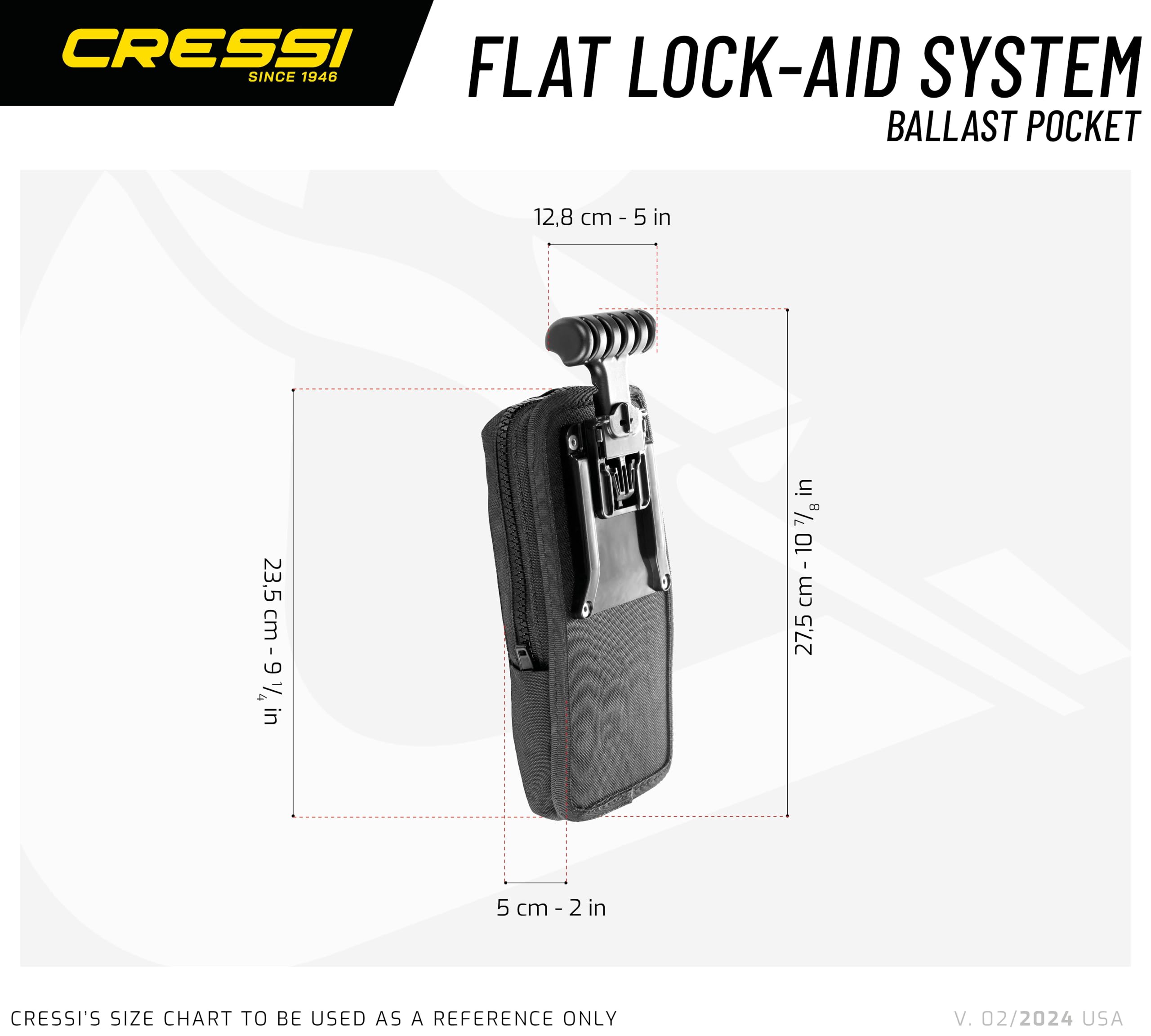 Cressi Flat Lock Aid System Weight Pocket 10 Lb, Black, Flat Lock Aid System Weight Pocket 10 Lb