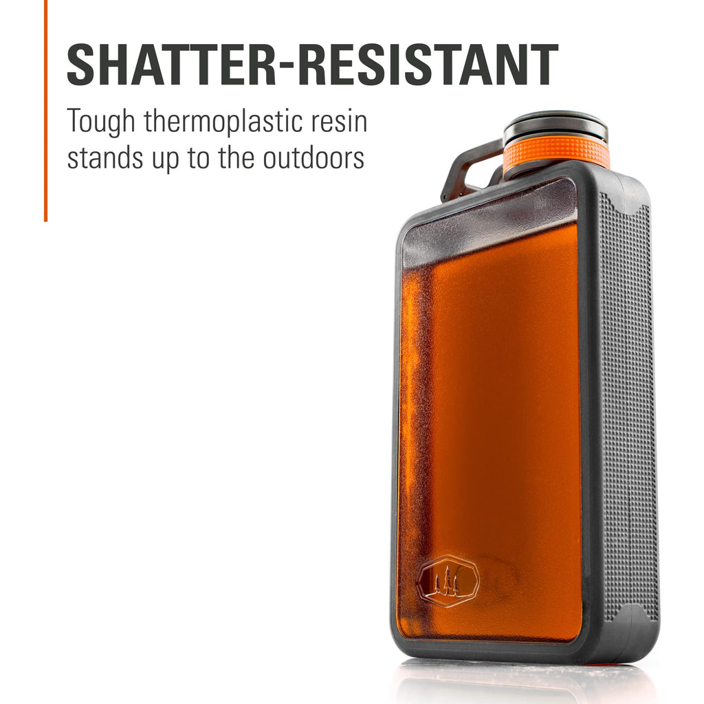 Gsi Outdoors Boulder Flask- Rugged And Shatter-Resistant, Outdoor Hip Flask Non Metal, Graphite, 10 Fluid Ounces