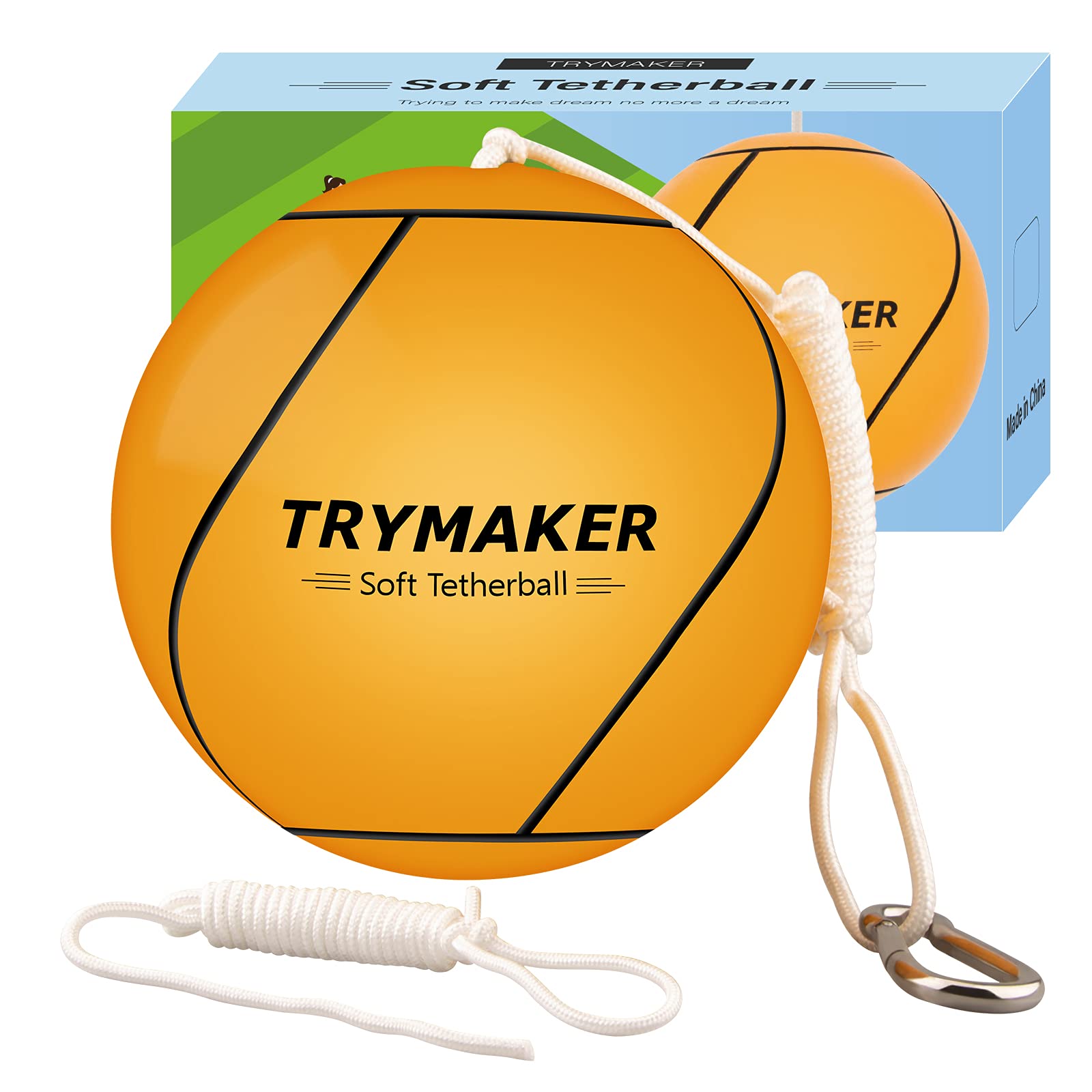 Trymaker Tetherball, Tether Balls And Rope Set For Kids,Replacement Tetherball For Adults Backyard Outdoors