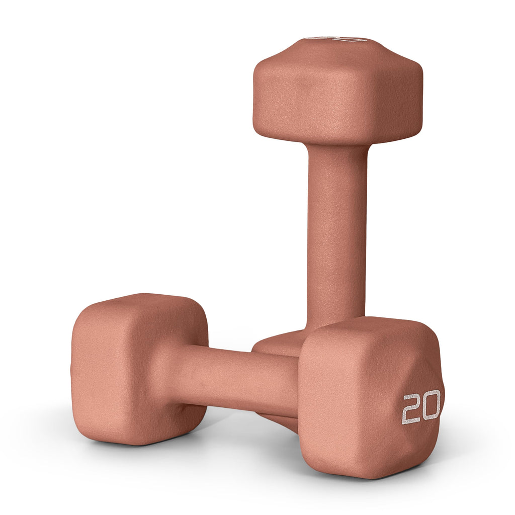 Tone Fitness 20 lb Neoprene Dumbbell Pair for Home Workouts - Non-Slip Design - Orange
