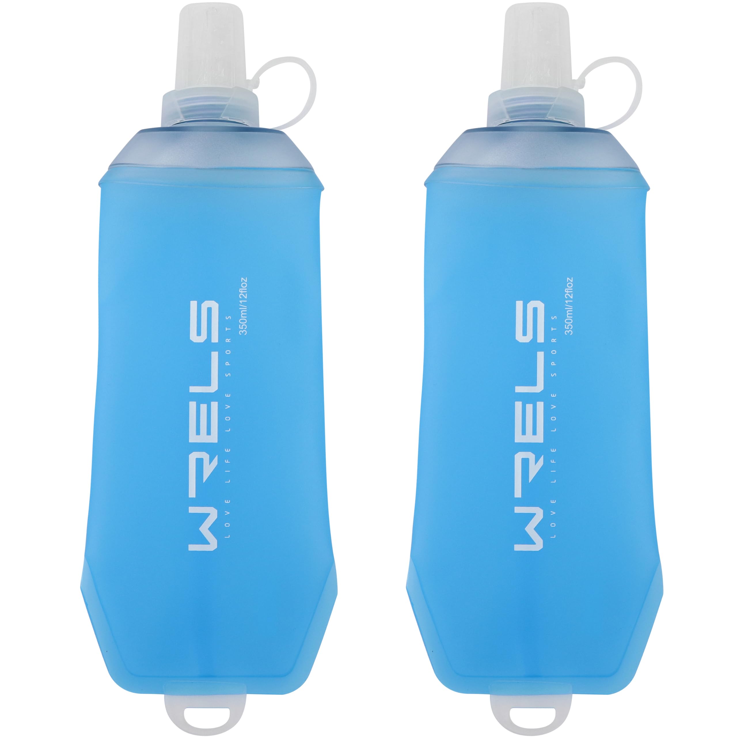 WRELS 200ml/350ml/500ml Collapsible Soft Flask,BPA Free Folding Soft Water Bottle with Hanging Ring,Lightweight TPU Hydration Fl