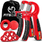 Fitbeast Hand Grip Strengthener Set Dual Counting Hand Grippers, Grip Ball, Grip Ring & Finger Stretch Band For Improved Grip & 