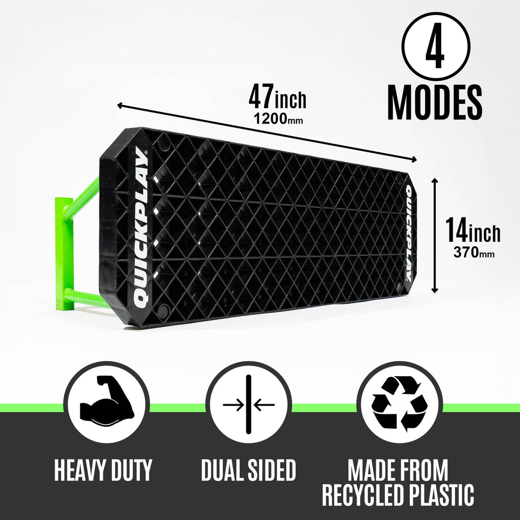 QuickPlay Replay Station XL 4-in-1 Soccer Rebounder Board - Portable Rebound Board for Backyard - Dual Surface, Dual Angle Socce