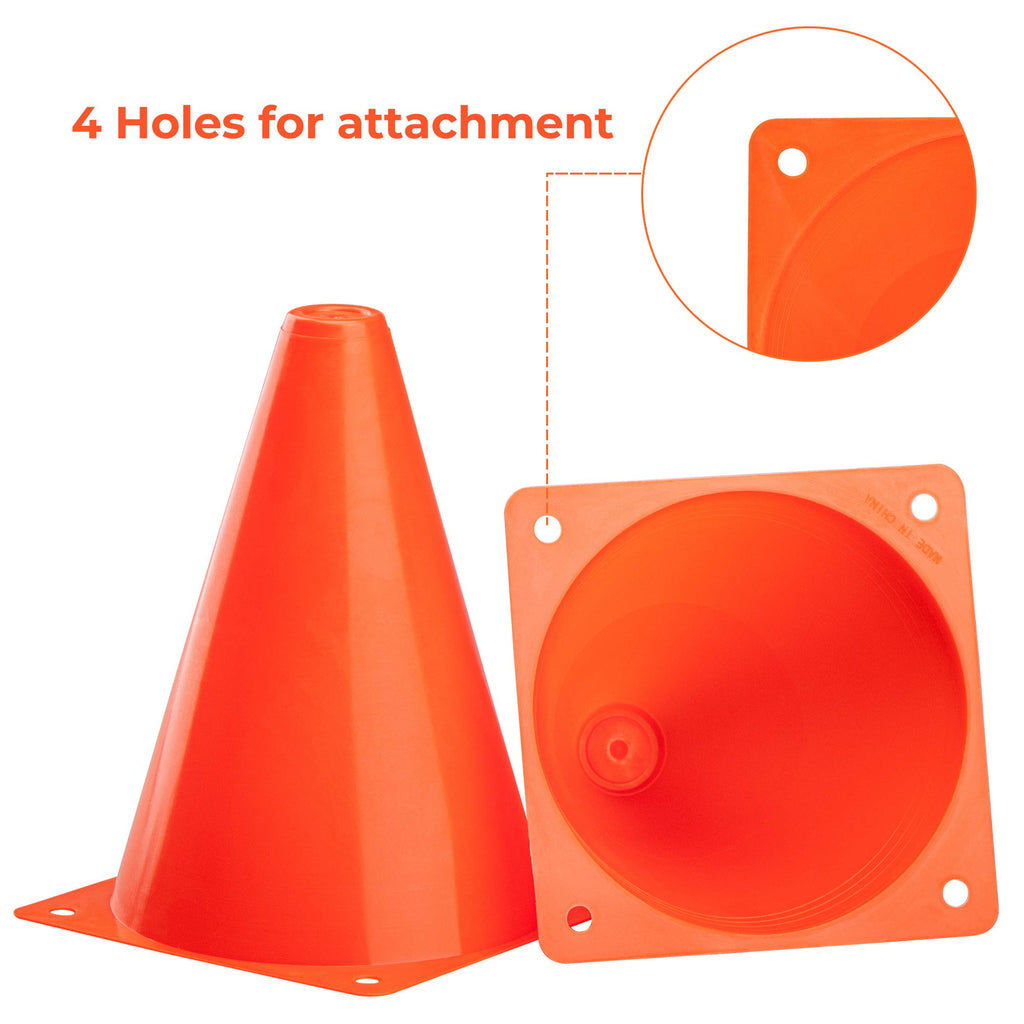 Cartman 9 Inch 12 Pack Plastic Training Cones Traffic Cones, Indoor Outdoor And Festive Events Field Marker Agility Cones For So