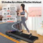 Maicifi Walking Pad Treadmill With Incline - Under Desk Treadmill, Small Walking Pad With Handle Bar,2.5Hp Low Noise,3 In 1 Fold